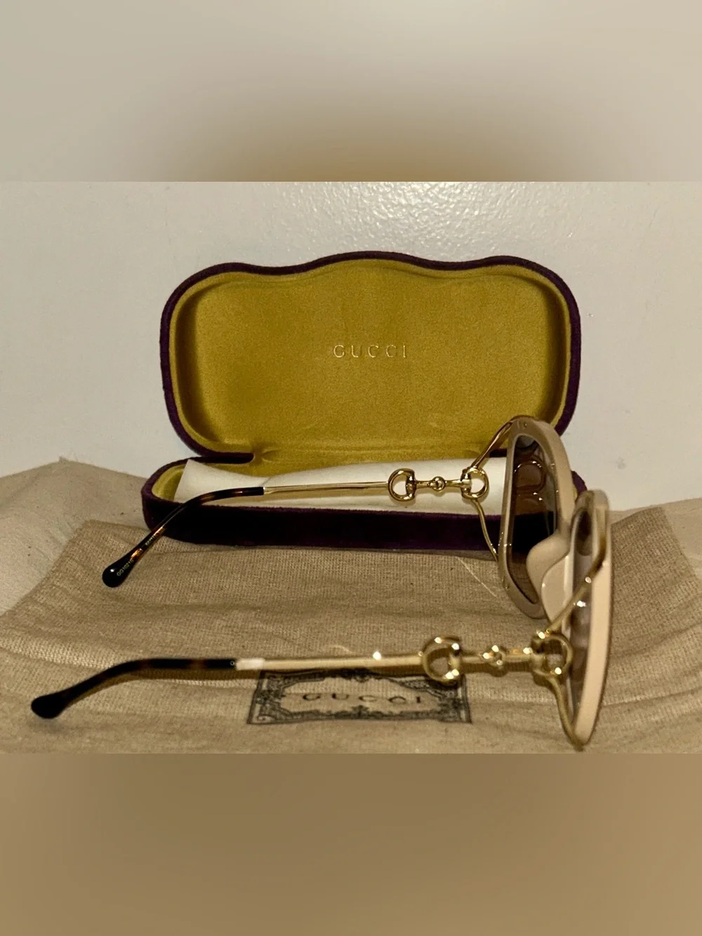 GUCCI    NEW Acetate Horsebit Square Frame Sunglasses GG1021S Pink Tortoise